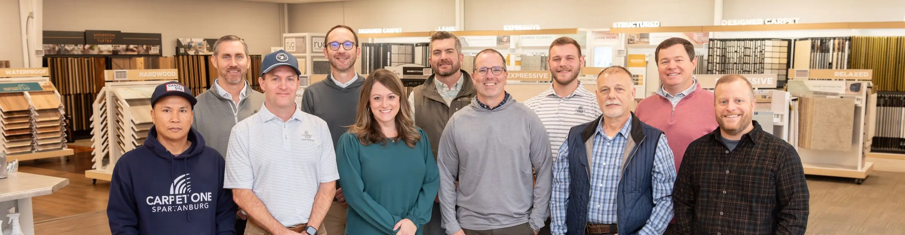 Spartanburg Staff in the showroom