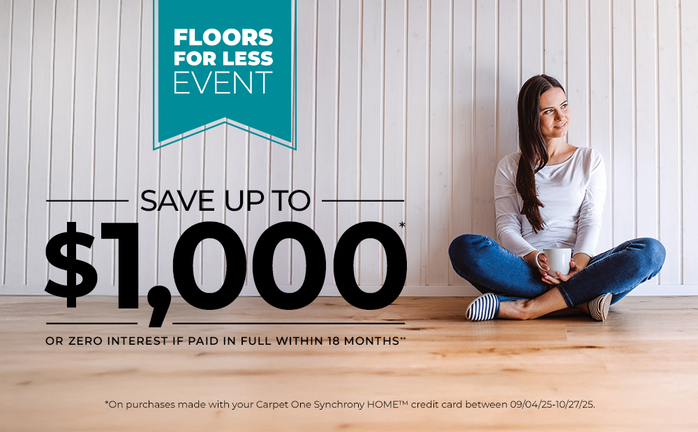 Save $1,000 off your new floors when you trade in your old ones